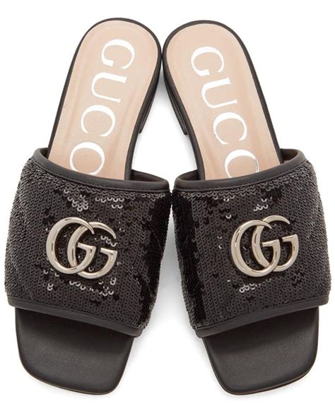 black gucci slides cheap
